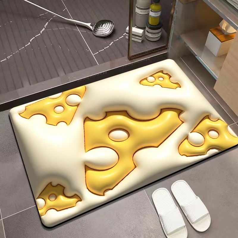 漫画 3D 花動物珪藻泥フロアマット吸水性ノンスリップ浴室ドアマット浴室玄関ドアマット|undefined