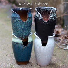 Yixing Zisha coarse pottery large flower pot, tall and small pottery pot for succulents, old stem, colorful flower pot for landscaping, rural green plant, pottery