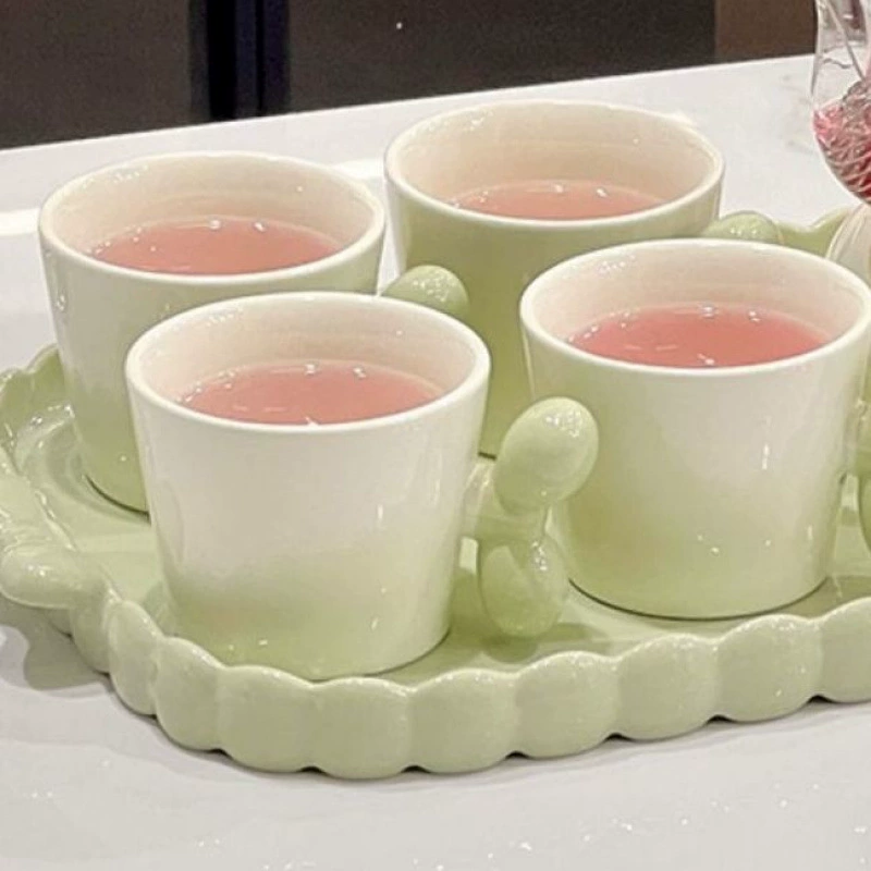 Ceramic flavored tea, teapot, tea cup, set, fruit tea, afternoon tea, candle
