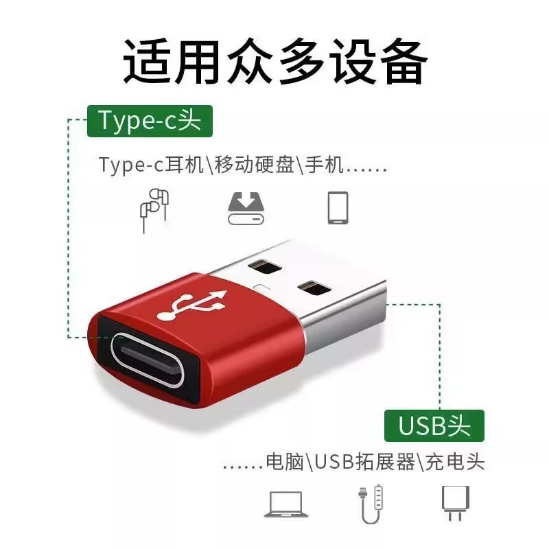Адаптер для разъёма Type‑C быстрой зарядки, переходник с Type‑C (мама) на USB для передачи данных с компьютера