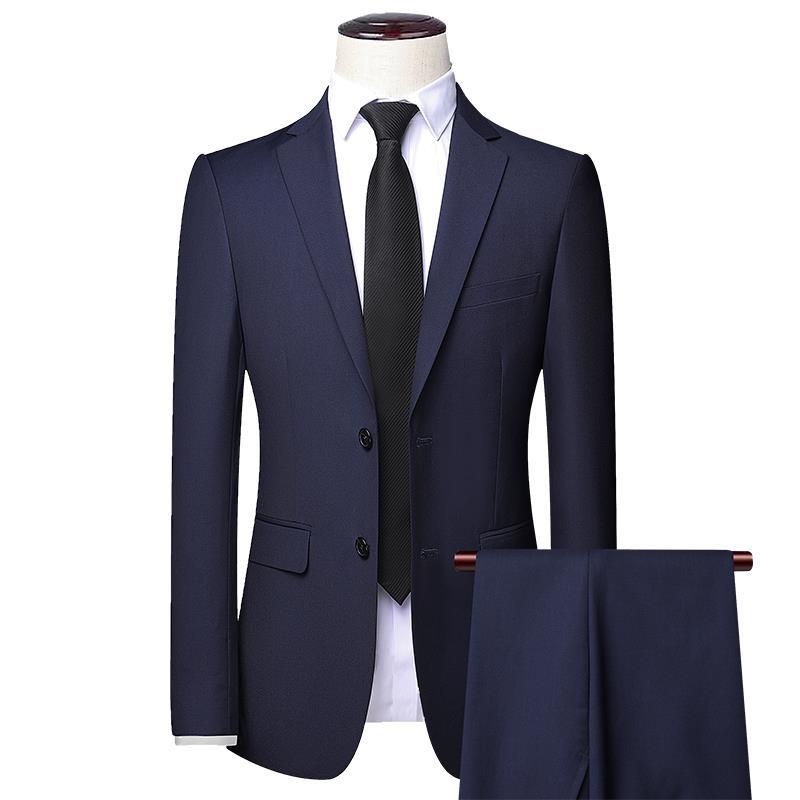 Spring and Autumn New Suit Activity Waist Set for Men's White Collar Gentleman Korean Version Casual Small Suit for Men's Slim Fit