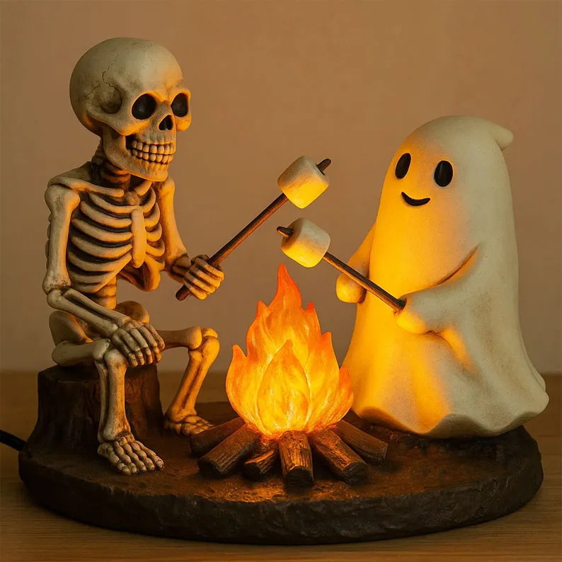 新品Skeleton and Ghost Bonfire Night Lamp骷髅与鬼魂篝火夜灯