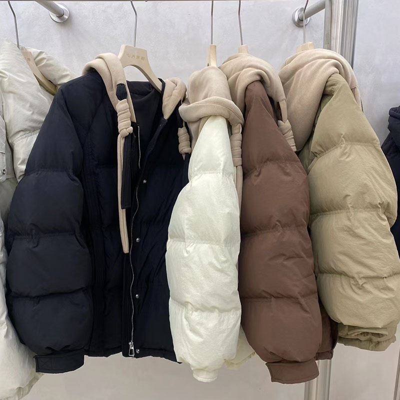 Pinghu Winter New Korean Style Long Over-The-Knee down Jacket Goose down Bread Jacket Brand Women's Clothing Wholesale Supply