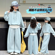 女童春秋套装2026新款洋气儿童时髦卫衣中大童女孩春装休闲两件套