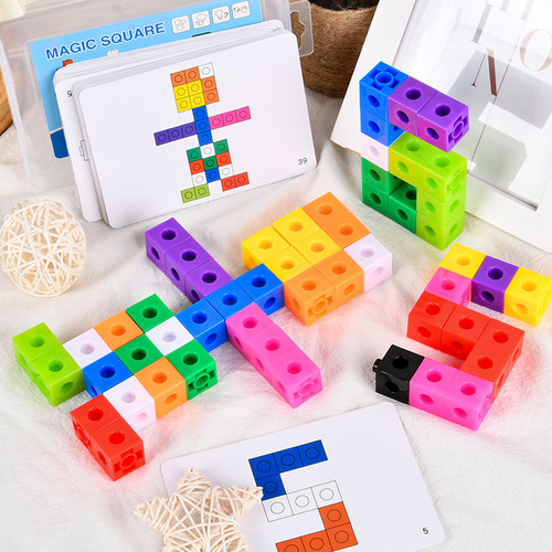Kindergarten Intelligent Rubik's Cube Small Square Assembling Building Blocks Plastic Assembling Insert Children's Early Education Assembling and Dismantling Educational Toys Wholesale