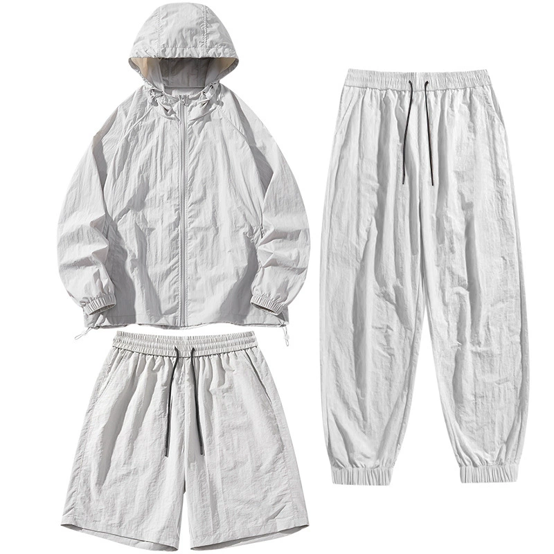 Новый девятицветный однотонный костюм-тройка, повседневная и универсальная летняя солнцезащитная куртка для мужчин и женщин, тонкая и дышащая для пар.