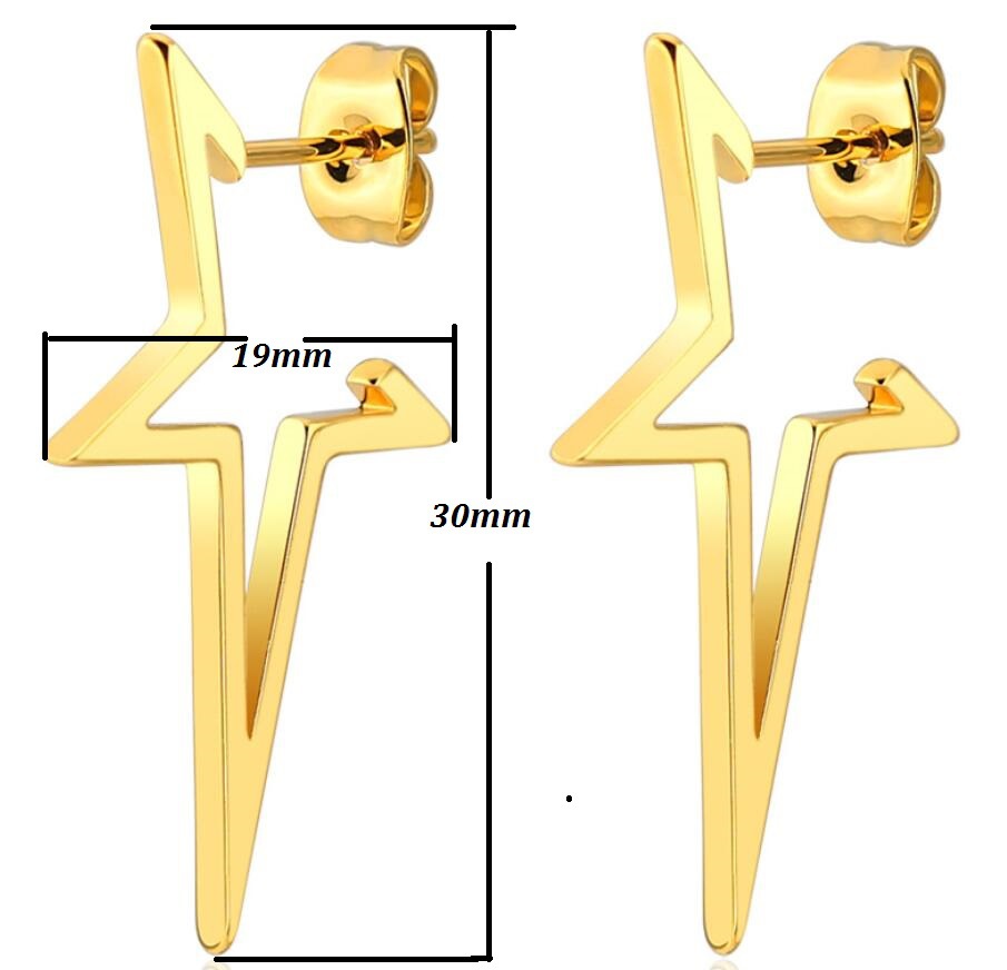 Fashion Star Stainless Steel Star Hollow Out Drop Earrings 1 Pair display picture 2