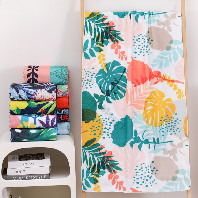 沙滩巾现货外贸加厚超细纤维数码活性印花大毛巾柔软吸水速干浴巾