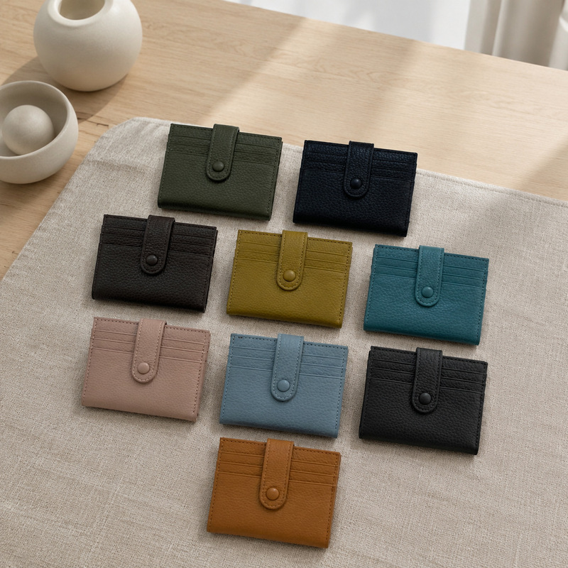 Ultra-Thin Genuine Leather Card Holder for Women, Multi-Card Slots, Mini Portable Short Wallet, 2026 New Korean Style Fashion Soft Leather Small Wallet Ultra-Thin Genuine Leather Card Holder for Women, Multi-Card Slots, Mini Portable Short Wallet, 2026 New Korean Style Fashion Soft Leather Small Wallet