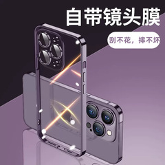 iPhone16透明携帯電話ケース電気メッキTPUに適したレンズフィルム付きApple 15/14オールインクルーシブ保護カバー11