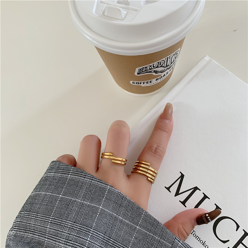 Retro Classic Style Streetwear Geometric Titanium Steel Plating Rings display picture 1