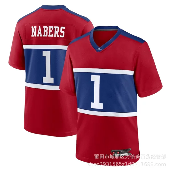 Giant Team Jersey Embroidered Rugby Uniform Foreign Trade Wholesale 5 # Thibodeaux 1 # Jones 15 # Devto