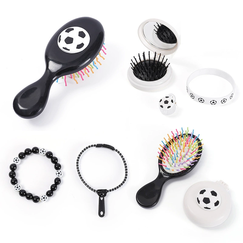 Футбол пластиковая расческа Подушка безопасности гребень маленькие милые дети девушка корейский DIY магазин ручной работы DIY маленькие украшения