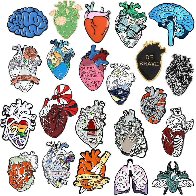 8g Weight Brooches Classification Artistic Pin Geometric Heart Alloy Plating Unisex Brooches