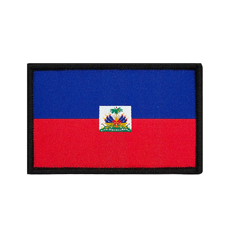 Bandera tejida Velcro sello bandera parche ropa mochila accesorios pegatinas de tela en stock suministro