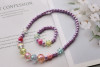 Shiny acrylic cute children's necklace and bracelet, set, Korean style, wholesale