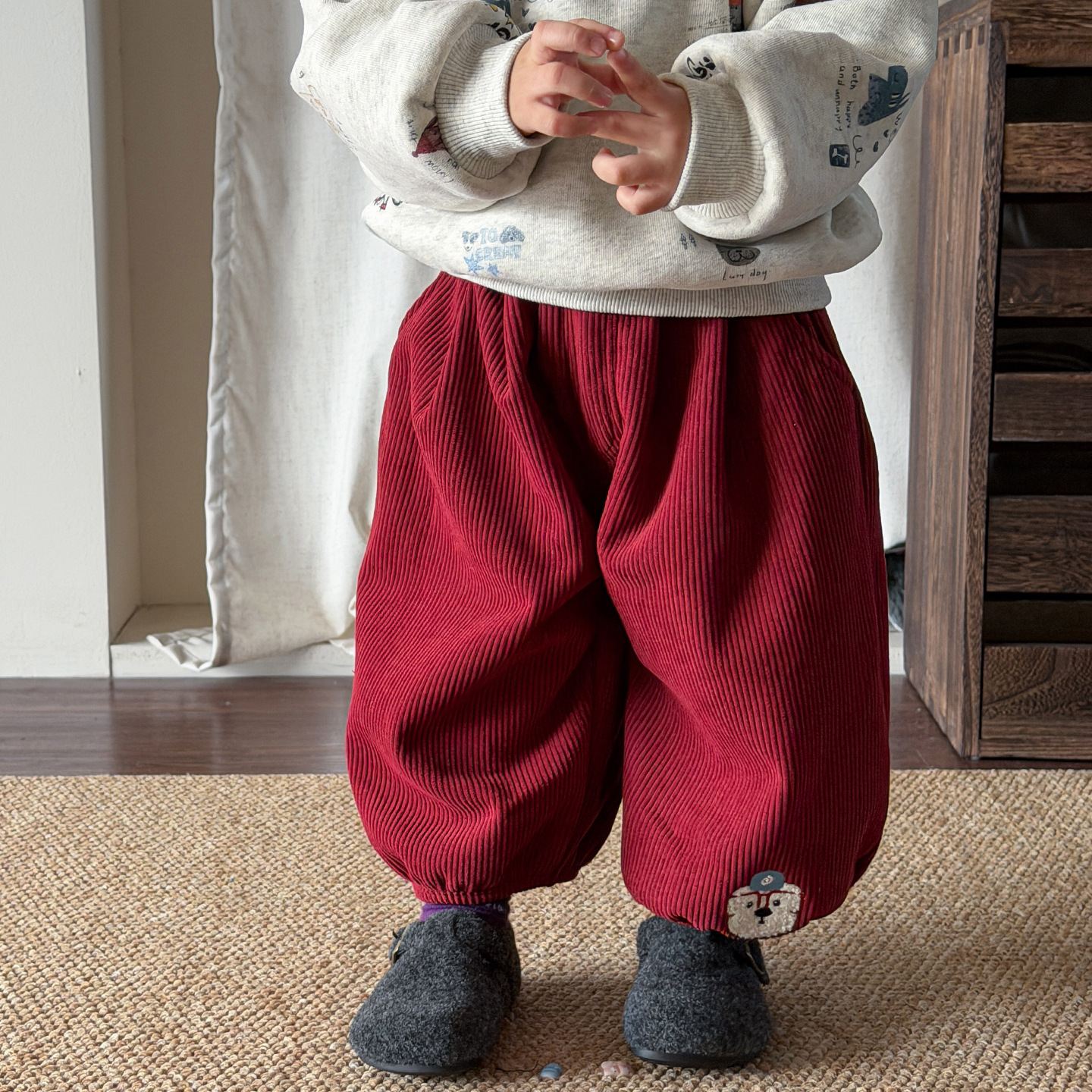 Cartoon embroidered bloomers (one-piece velvet)