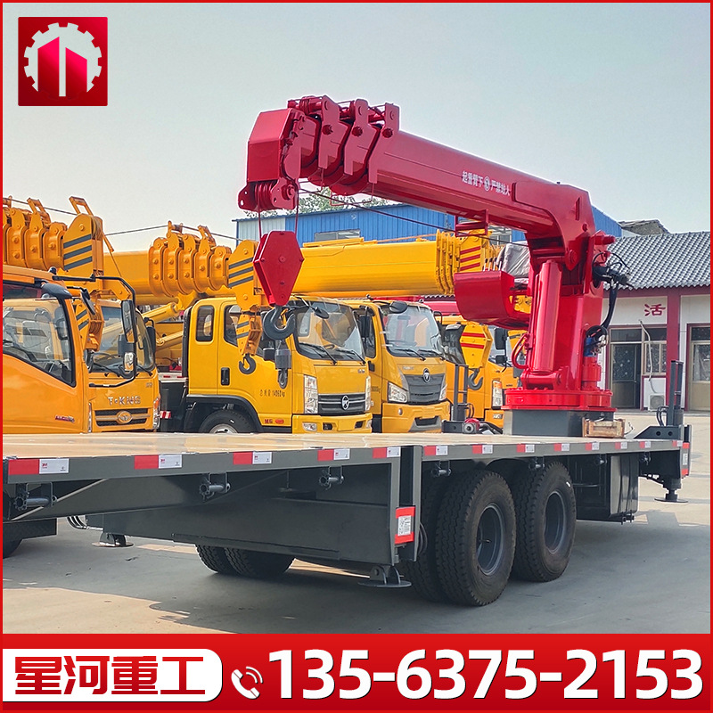 四驱平板随车吊 8吨拖拉机平板吊钢筋集装箱运输吊车四驱平板吊车