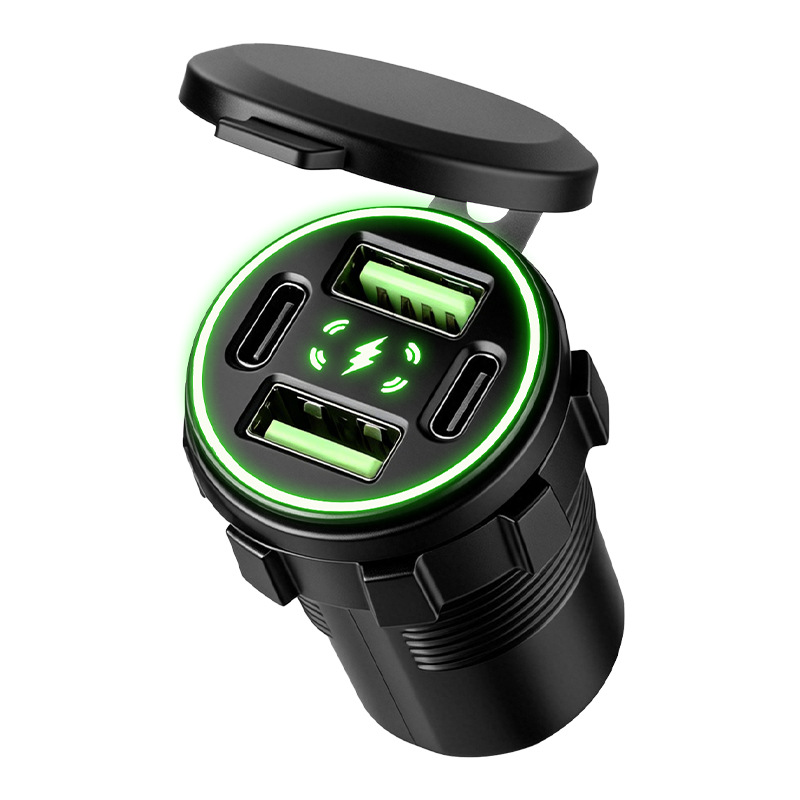 Motorcycle QC Dual USB Charging PD Interface Modified Super Fast Charging Waterproof 24V 12V Mobile Phone Charger