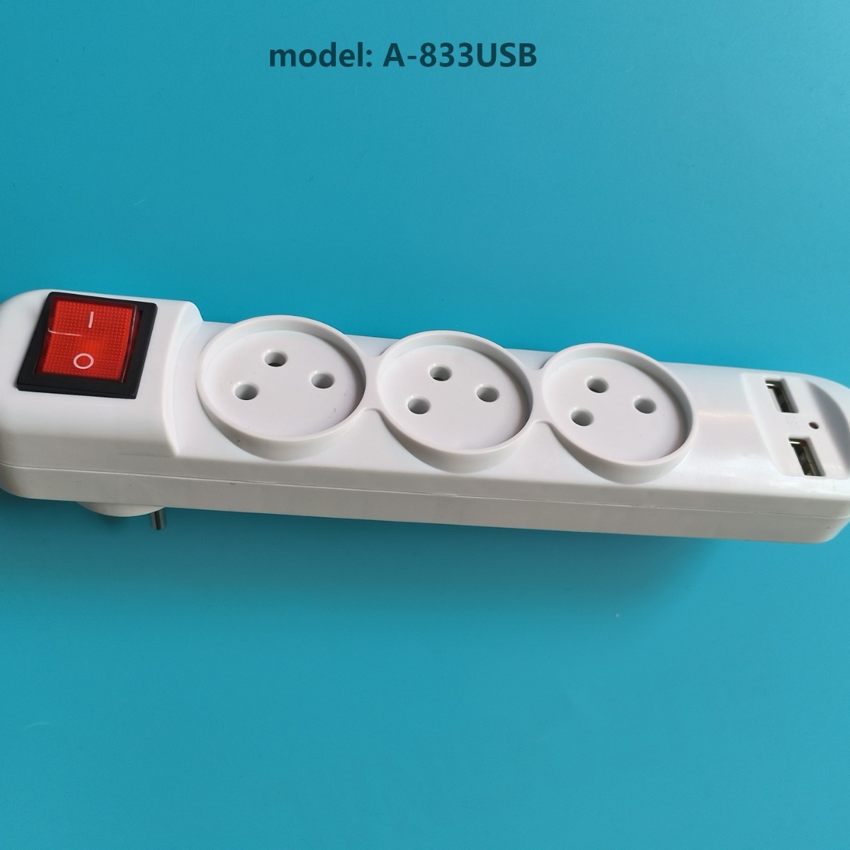 外贸厂家直销以色列热卖3路延长插座带2个USB插座250V/16A电源板