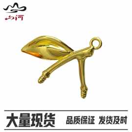 爆款现货新款跨境热销 DIY钥匙扣饰品配件 轻奢风金色叶子 亚马逊