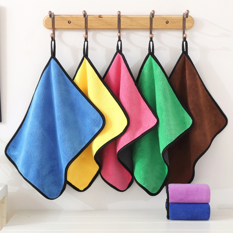 Kindergarten towel towel plus double-sided thickened absorbent car towel household cleaning kitchen cloth car wash towel