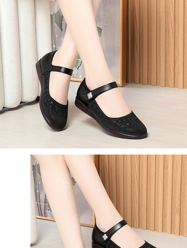 Sandal da thật quai chữ V đế bệt mùa hè cho nữ cỡ lớn — Màu be chi tiết 9