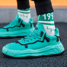 港风潮牌男鞋新款秋季运动板鞋轻便增高厚底休闲溶解鞋男