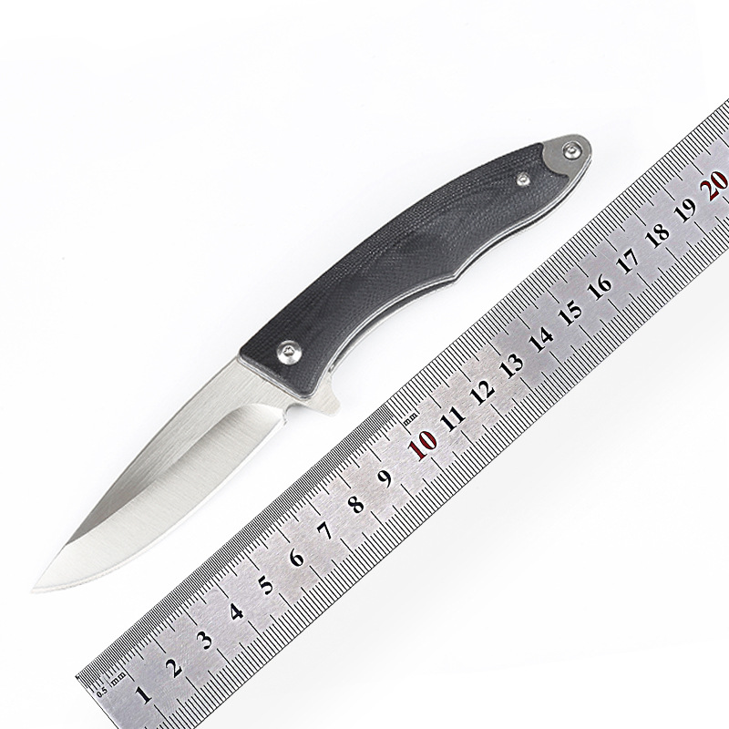 现货百灵鸟木柄G10柄小刀9cr18钢刃随身便携折刀口袋edc折叠刀