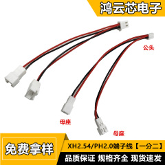 XH2.54mm/PH2.0mmピッチ端子線 1/2延長線 1オス-2メス分岐線 2Pオス-メス