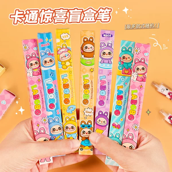 Cartoon Surprise Blind Box Pen Labobo Student High-Looking 0.5mm Press Gel Pen Cute Stationery Small Gift