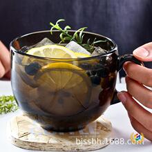 ✅俄罗斯进口玻璃杯饭碗餐盘深咖色餐具玻璃盘子深盘汤盘菜