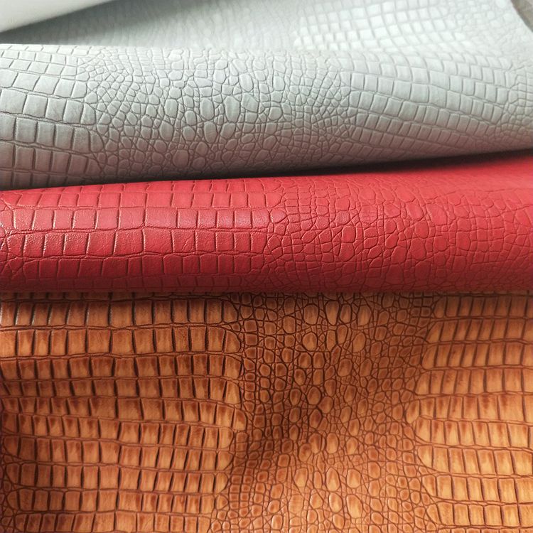 PU复古鳄鱼纹系列肆双色小鳄鱼纹箱包鞋材A160鳄鱼纹皮革石头纹