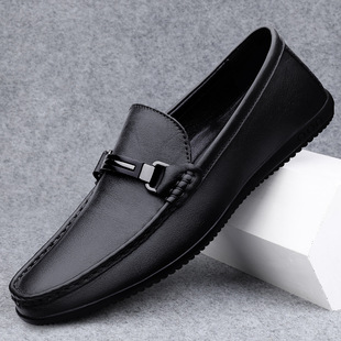 Live popular Tods men's leather cowhide cross-border high-end business casual shoes middle-aged dad soft bottom slip-on