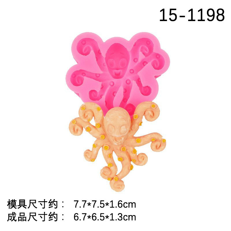 DIY Marina estrellas de mar pulpo delfín fondant cake molde silicona chocolate arcilla epoxi hecho a mano