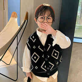 男童马甲毛衣春装韩版毛线上衣儿童潮款宝宝坎肩针织背心【7