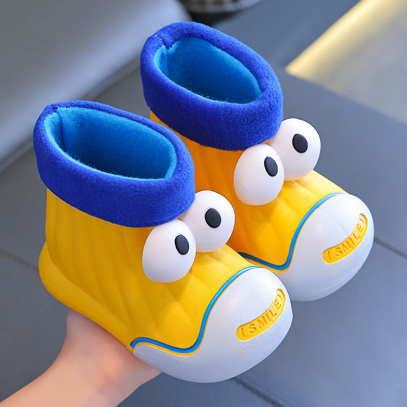 Botas de lluvia para niños, niños, niñas, niños, bebés, niñas, más botas de lluvia de terciopelo, zapatos de agua para estudiantes, zapatos de goma para niños pequeños impermeables y antideslizantes