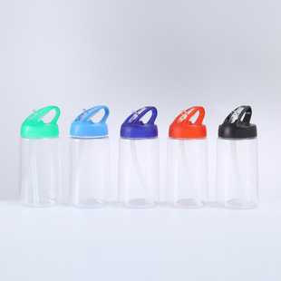 400ml transparent plastic cup with straw nozzle outdoor sports kettle advertising gift Cup can be printed logo