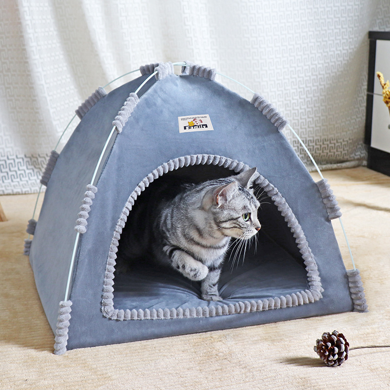 Carpa de mascotas cuatro estaciones general gato perro nido de mascotas al aire libre al aire libre alfombra de verano casa de gato plegable