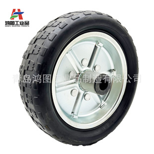 Factory Customization 10inch Rubber Solid Wheel High Load Capacity Solid Wheel Iron Wheel Spoke 0kg Top Bracket Guide Caster