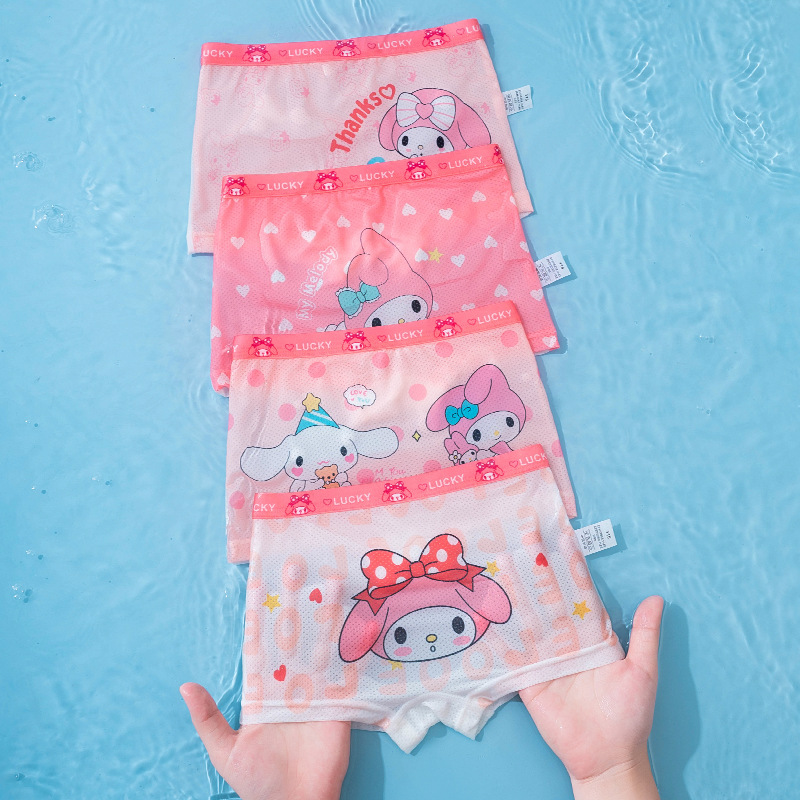 Girls' Underwear, Kidsren's Nylon Ice Silk Boxer Briefs, Girls' Baby Summer Girls' Triangle Shorts, Breathable Underwear