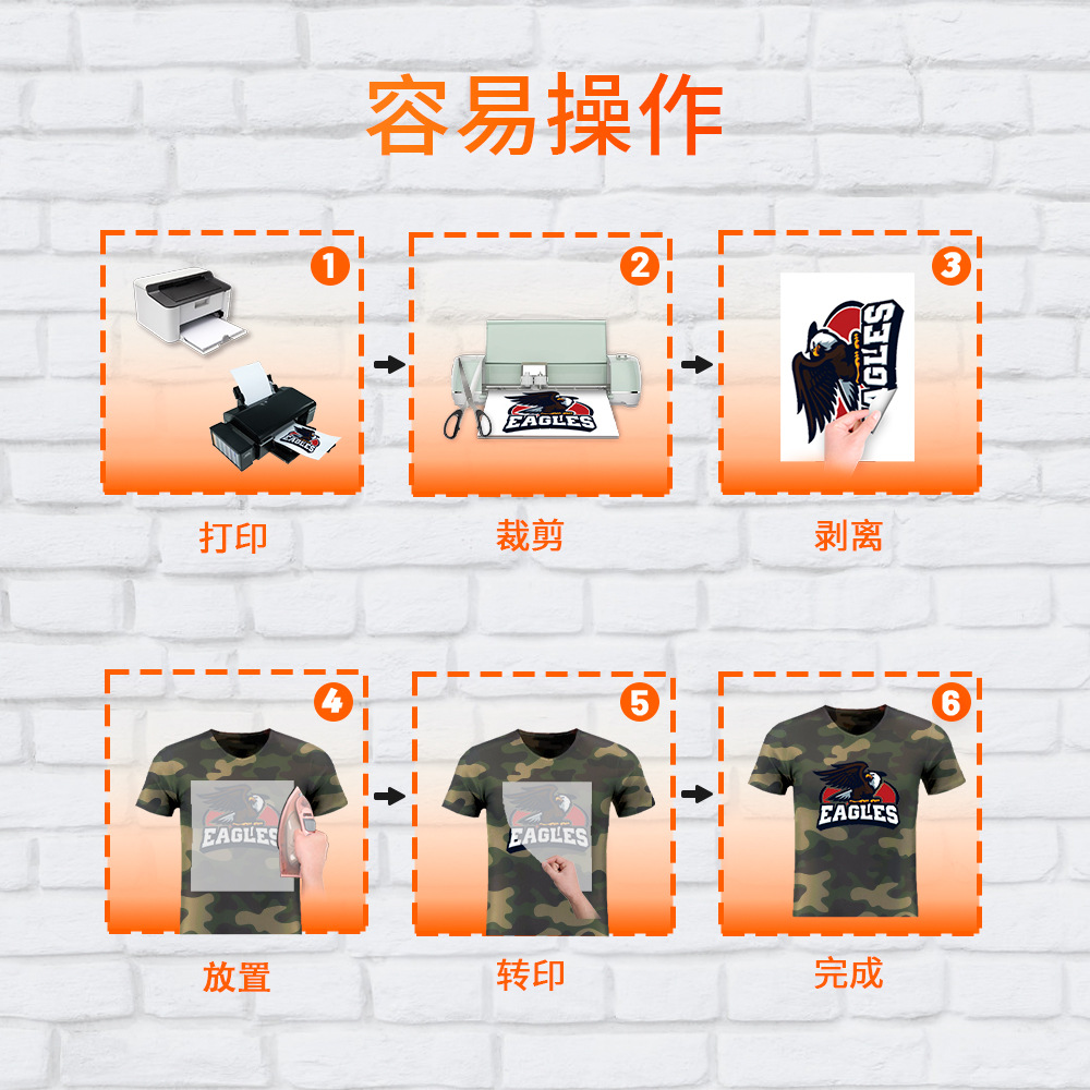 WT ganador de impresión de transferencia nueva camiseta papel oscuro papel de impresión A4 fibra química papel oscuro fondo opaco sublimación de transferencia de calor de impresión