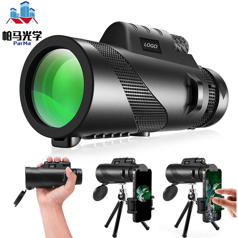 批发40X60/ 50X60/12X50单筒望远镜户外微光夜视10X42手机望远镜