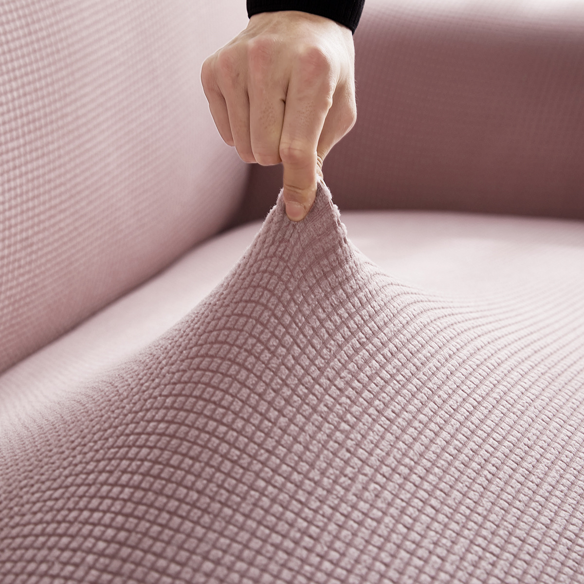 Funda de sofá elástica de vellón de maíz, funda de sofá universal con todo incluido, funda de sofá, funda completa para sofá doble_voghion.com