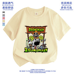 ZOONOMALY Deformed Animal Round Neck Short Sleeve Summer Unisex Children Pure Cotton Half Sleeve Trendy Student Base Shirt T