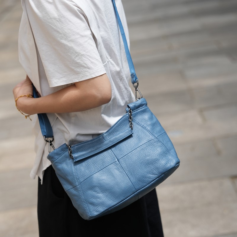 Bolso transfronterizo de mujer Amazon Bolso de mujer 2023 nuevo bolso portátil de cuero genuino primera capa de piel de vaca bolso de mujer bolso de cadena