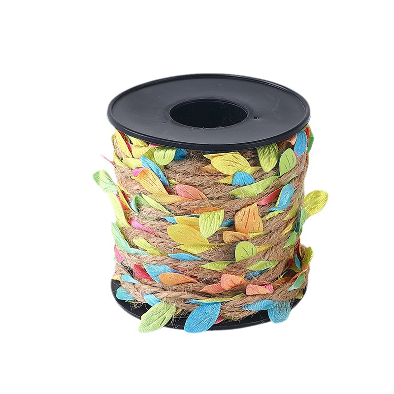 Mori adornos colorido cuerda de cáñamo hecho a mano material de bricolaje deja cuerda de ratán pared decorativa tejida a mano creativa