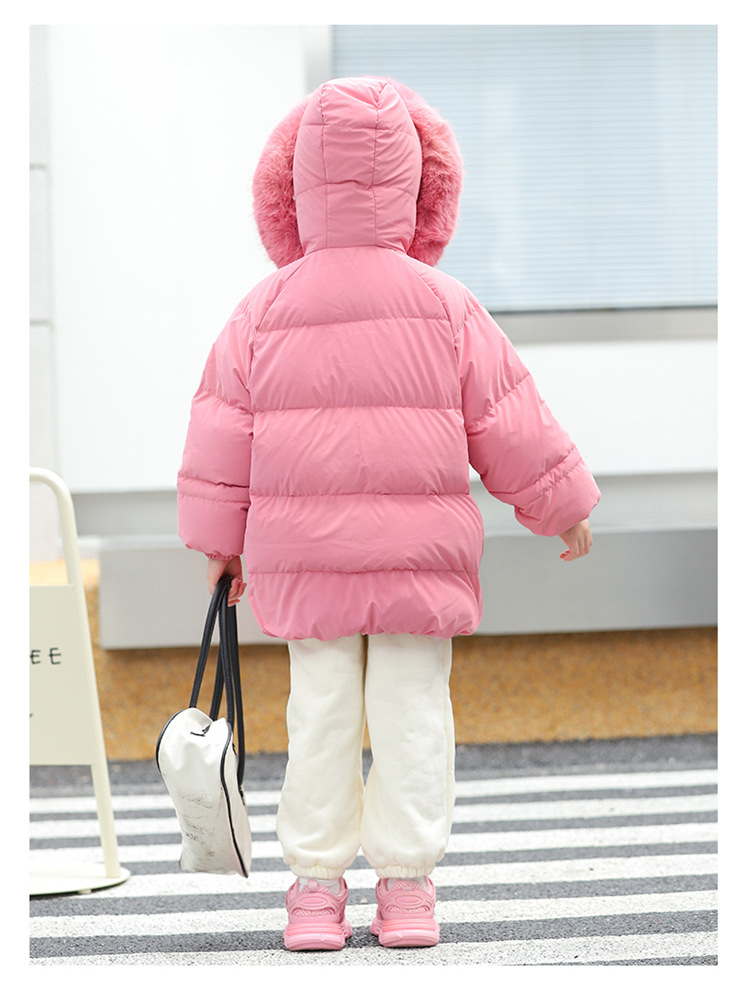Winter children's New girls' down jacket Mid length thick collar Korean version jacket【_voghion.com