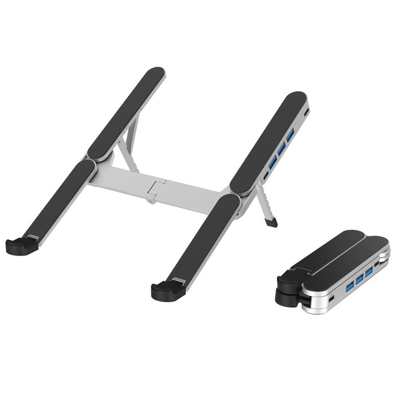 新しい X13TS ラップトップ スタンド拡張ドック USB ハブ付きアルミニウム合金高架折りたたみスタンド|undefined