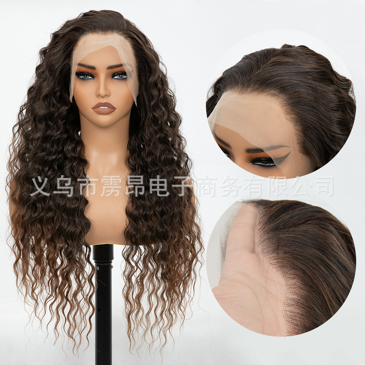 Peluca de encaje frontal estilo europeo y americano para mujer, peluca larga y rizada estilo yaki 13*4, peluca completa, comercio de exportación.